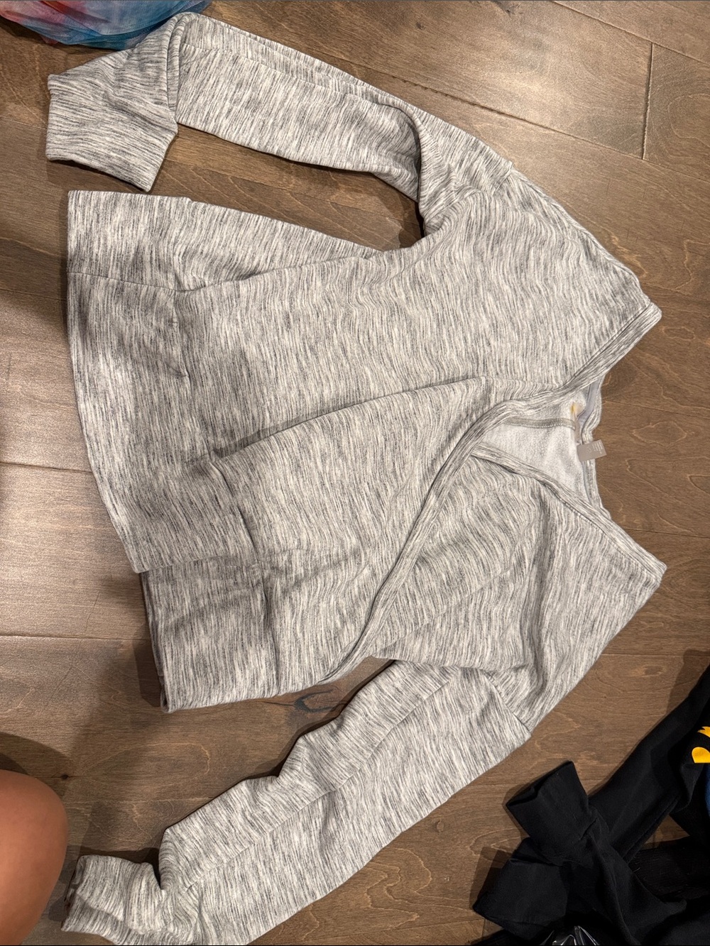 Zella Light Heather Gray Off-the-Shoulder Sweater